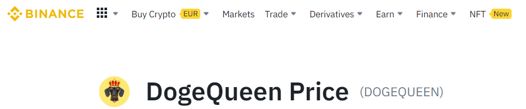 More great news! DogeQueen is listed on CMC and available now on Binance!